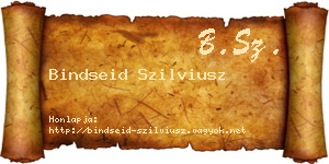 Bindseid Szilviusz névjegykártya