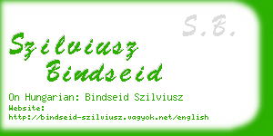 szilviusz bindseid business card